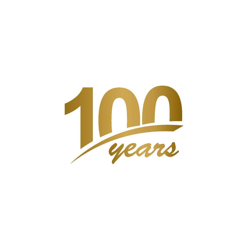 100 Years Anniversary elegant Gold Line Celebration Vector Template Design Illustration