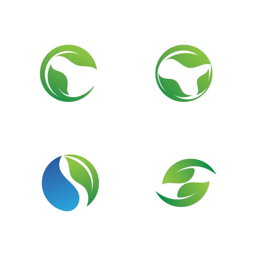 Logos of green Tree leaf ecology vector