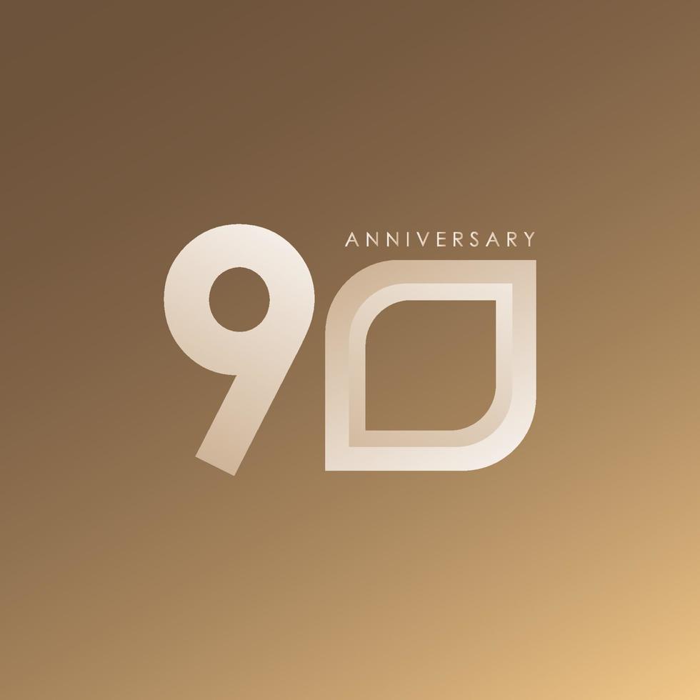 90 Years Anniversary Celebration Vector Template Design Illustration