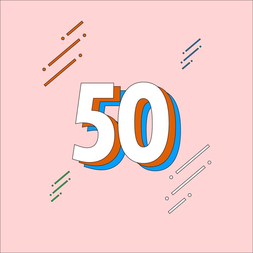 Ilustración de diseño de plantilla de vector de celebración de aniversario de 50 años