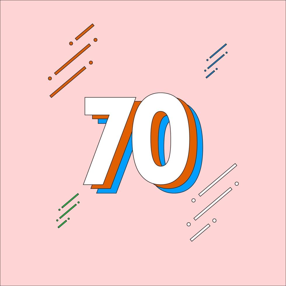 70 Years Anniversary Celebration Vector Template Design Illustration