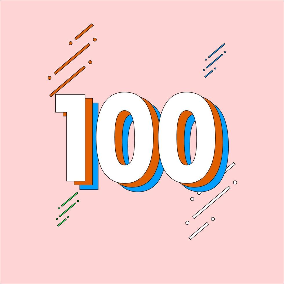 Ilustración de diseño de plantilla de vector de celebración de aniversario de 100 años