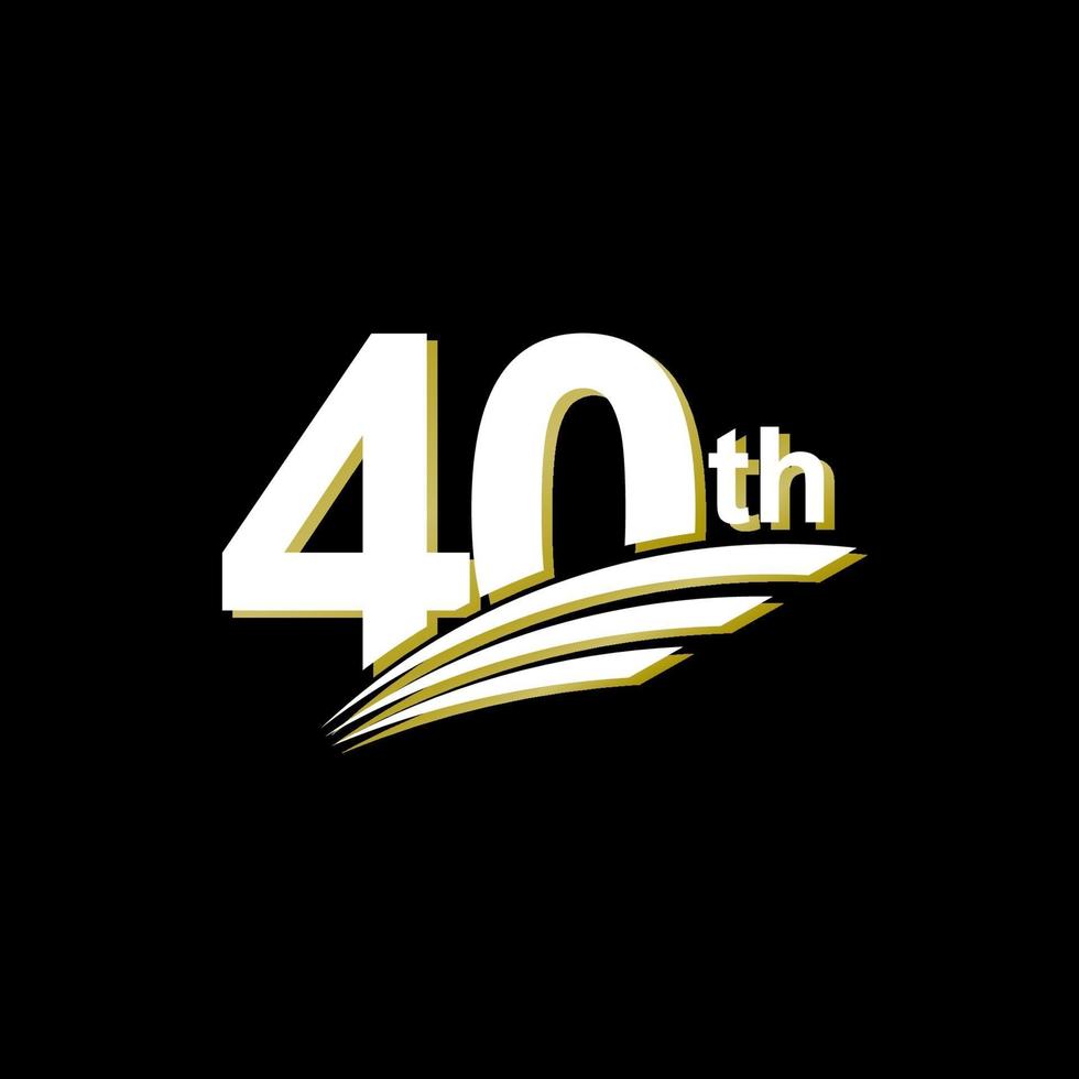 40 th Anniversary elegant White Celebration Vector Template Design Illustration