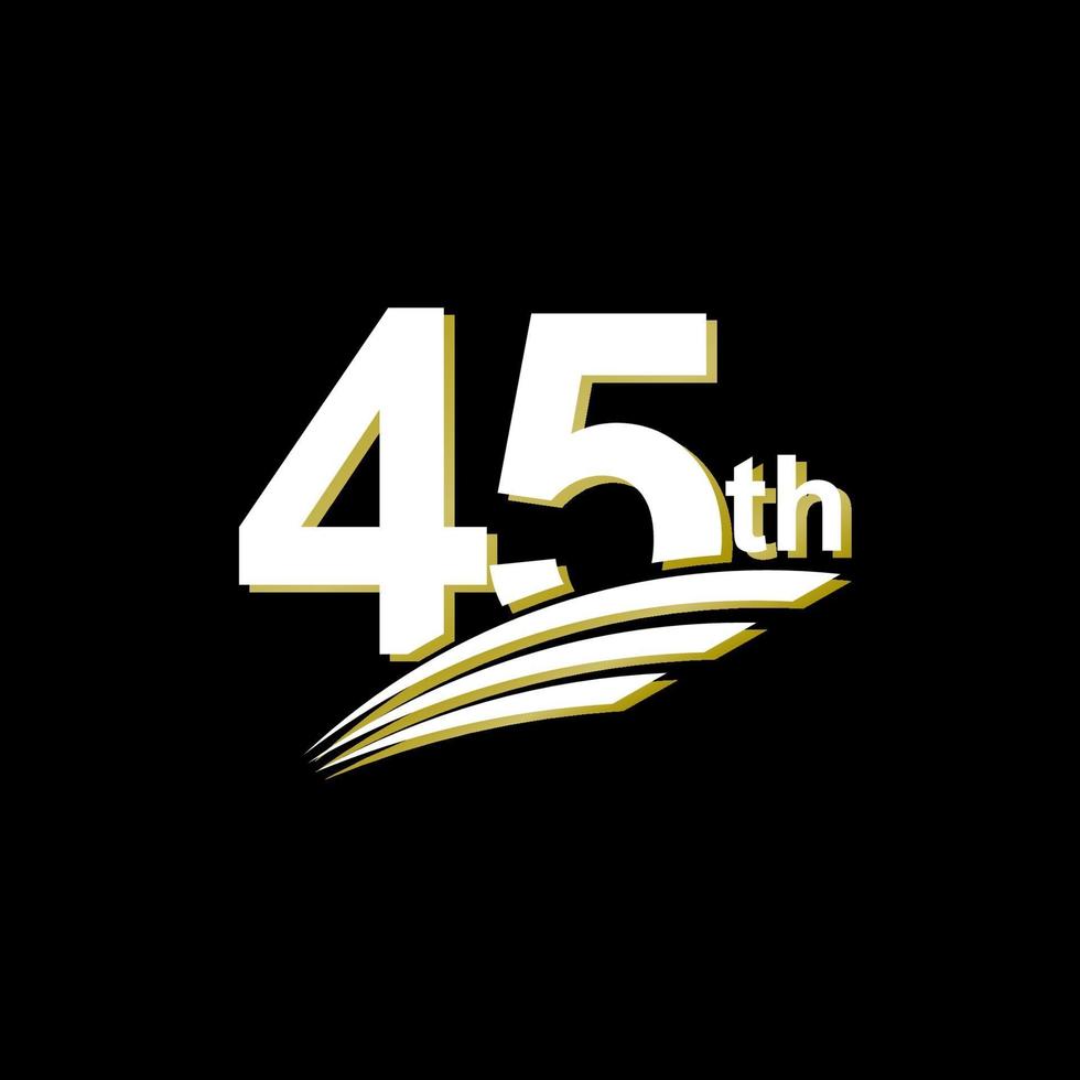45 th Anniversary elegant White Celebration Vector Template Design Illustration
