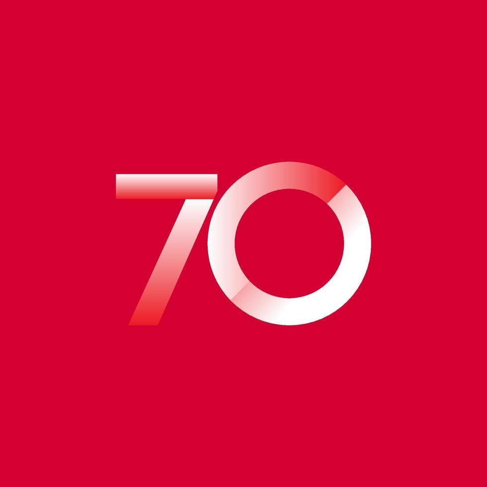 70 Years Anniversary Celebration Gradient Vector Template Design Illustration