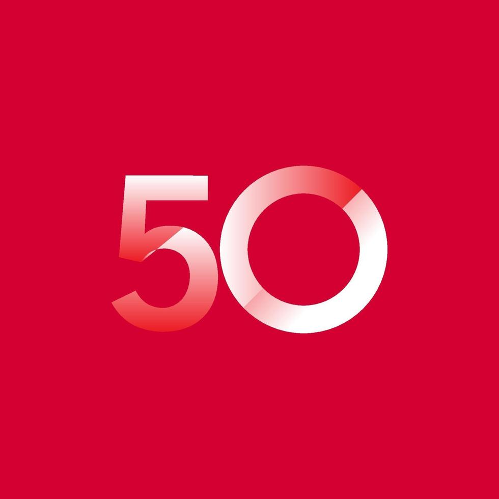 50 Years Anniversary Celebration Gradient Vector Template Design Illustration