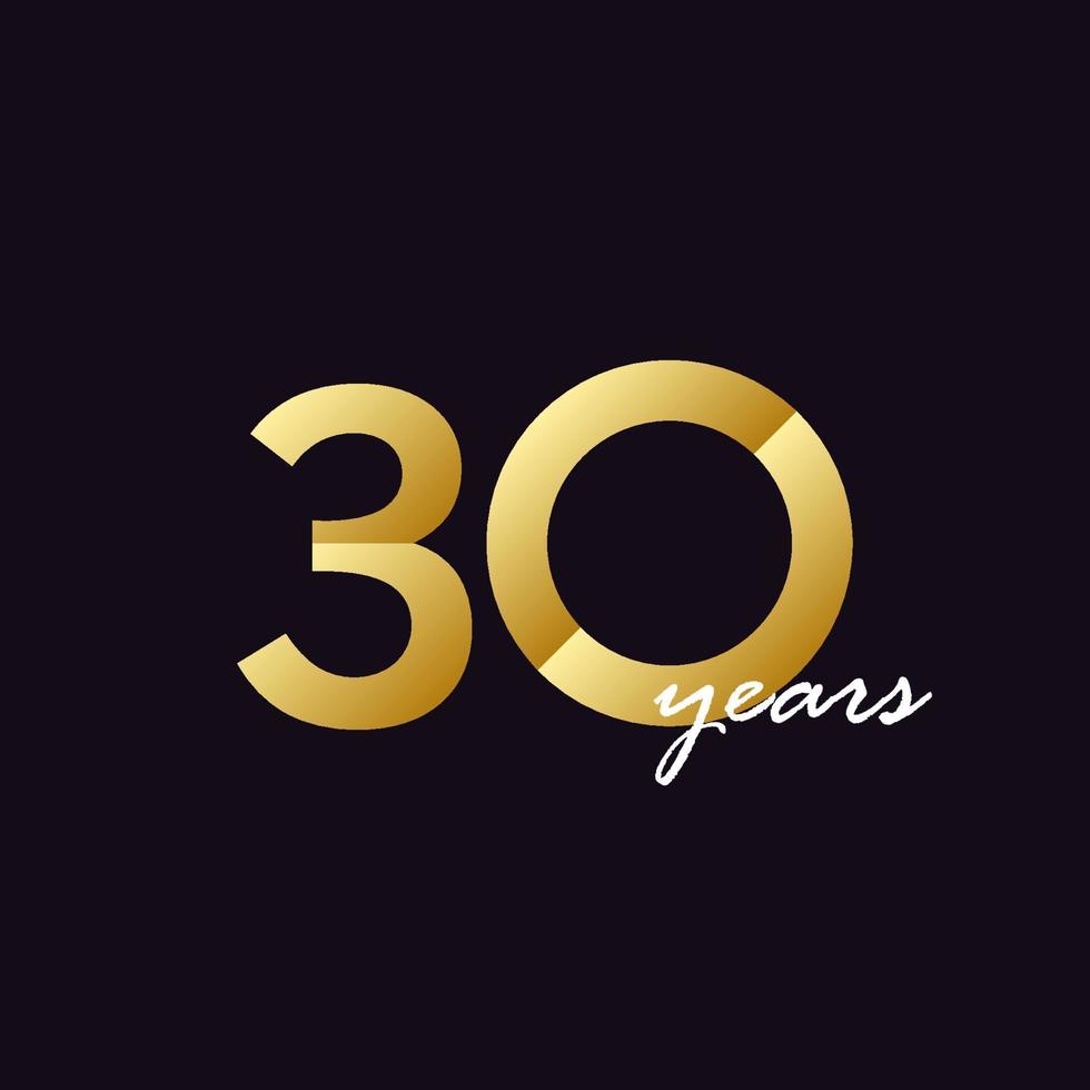 30 Years Anniversary Celebration Gradient Vector Template Design Illustration