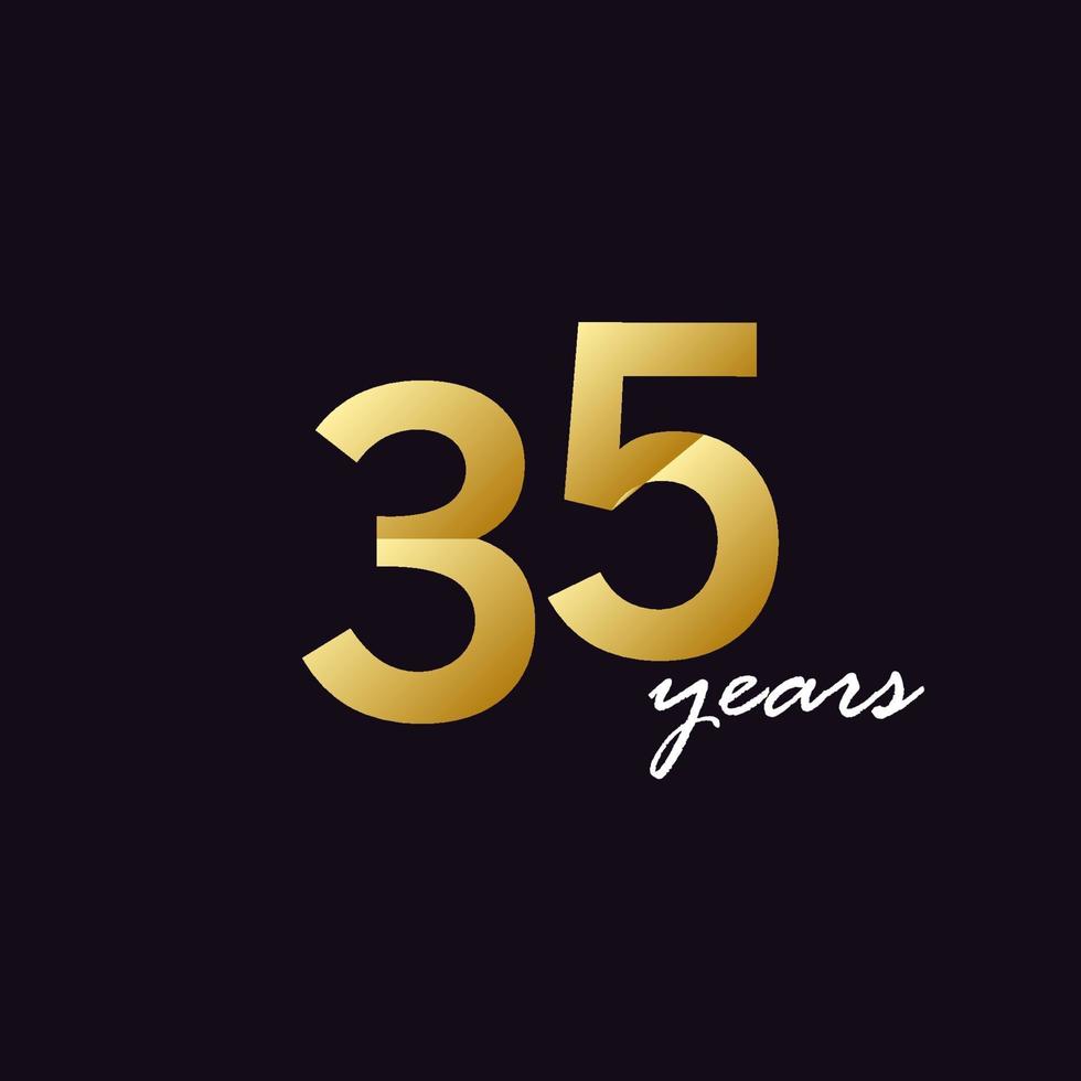 35 Years Anniversary Celebration Gradient Vector Template Design Illustration