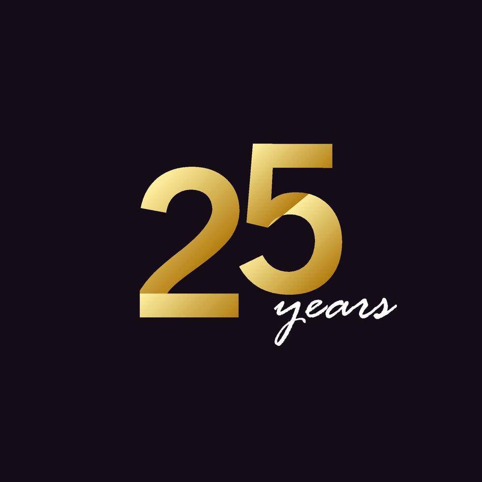 25 Years Anniversary Celebration Gradient Vector Template Design Illustration