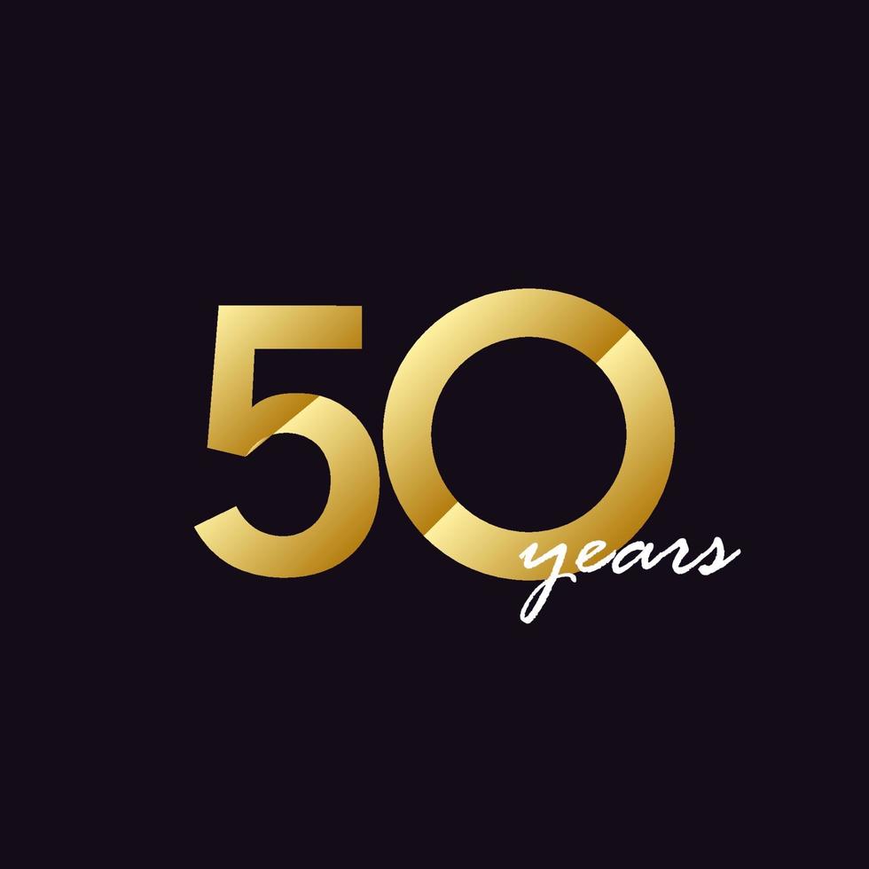 50 Years Anniversary Celebration Gradient Vector Template Design Illustration