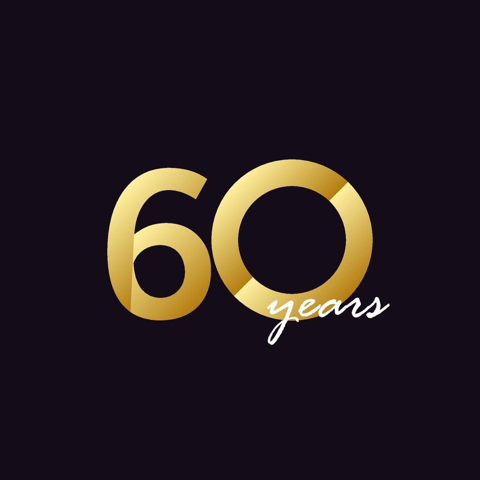 60 Years Anniversary Celebration Gradient Vector Template Design Illustration