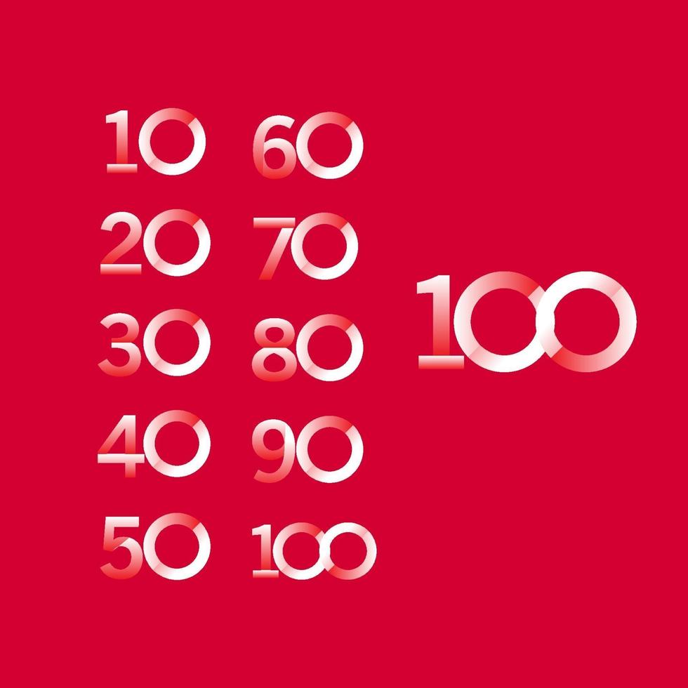 100 Years Anniversary Celebration Gradient Vector Template Design Illustration