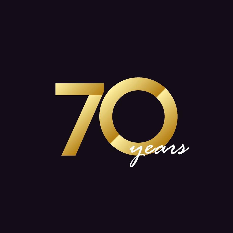 70 Years Anniversary Celebration Gradient Vector Template Design Illustration