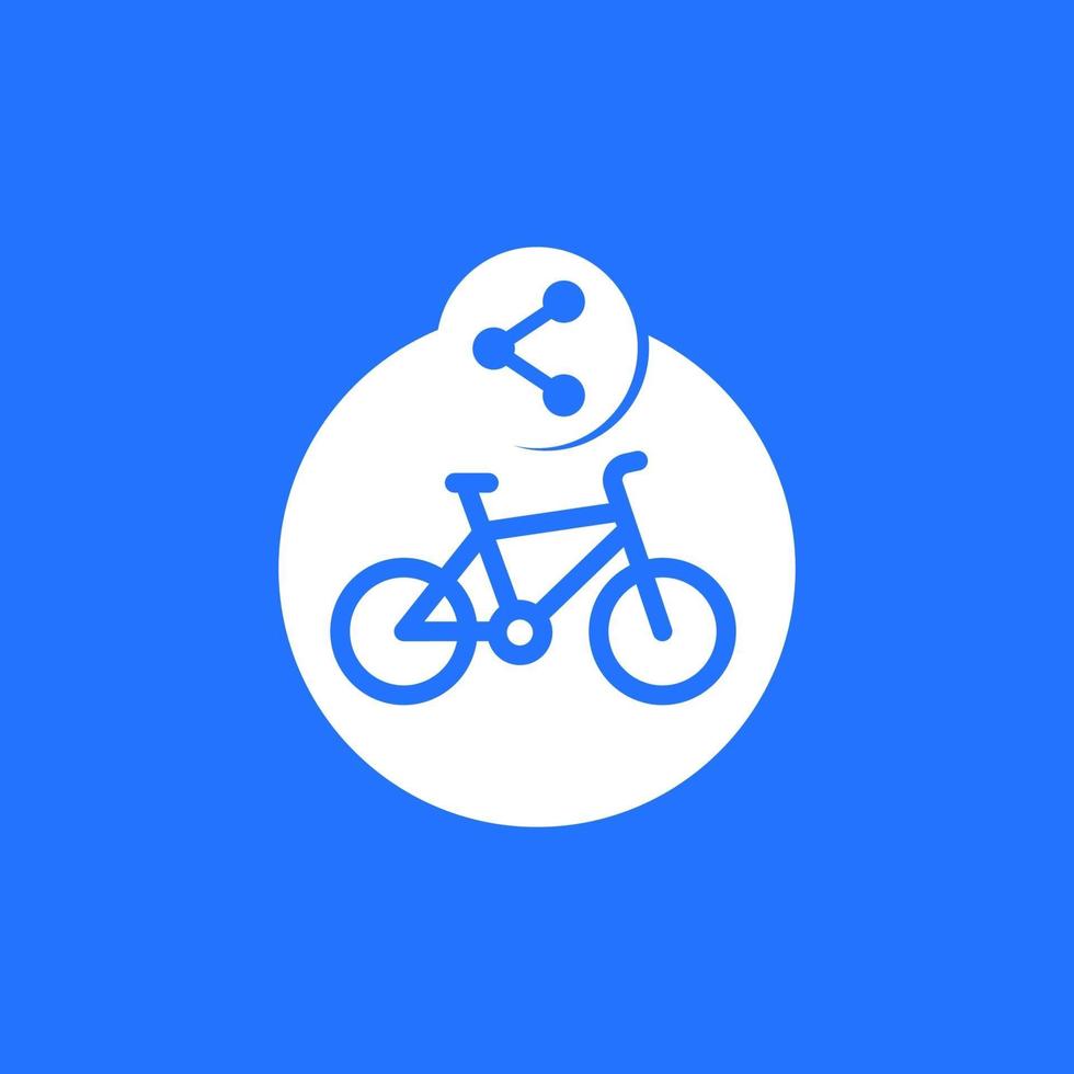 Icono de servicio de bicicletas compartidas, vector de señal con bicicleta