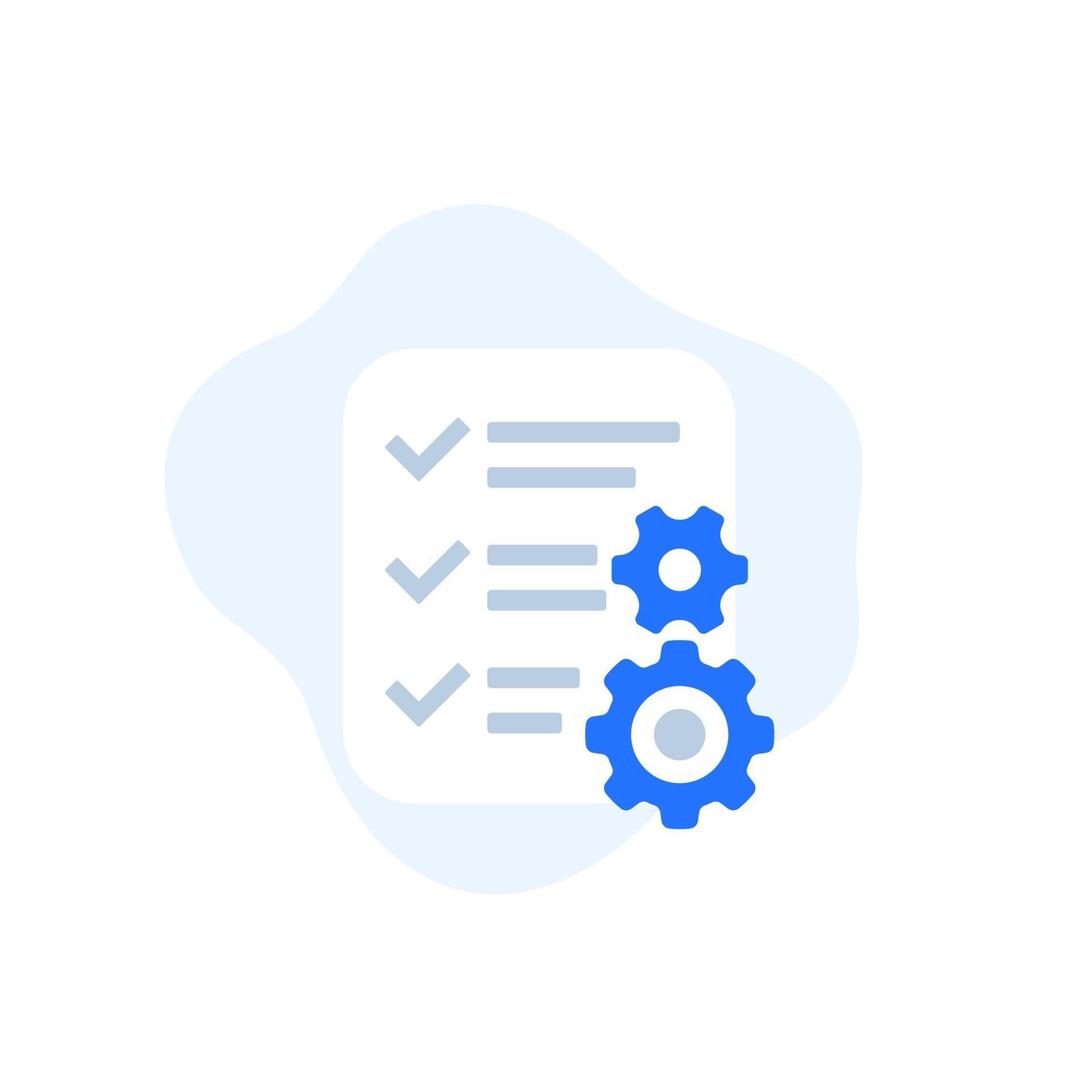 Procedures and operations icon, flat vector 2119365 Vector Art at Vecteezy