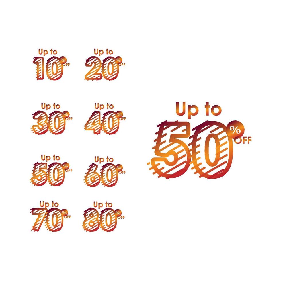 Discount up to 50 off Label Sale Line Gradient set Logo Vector Template Design Illustration
