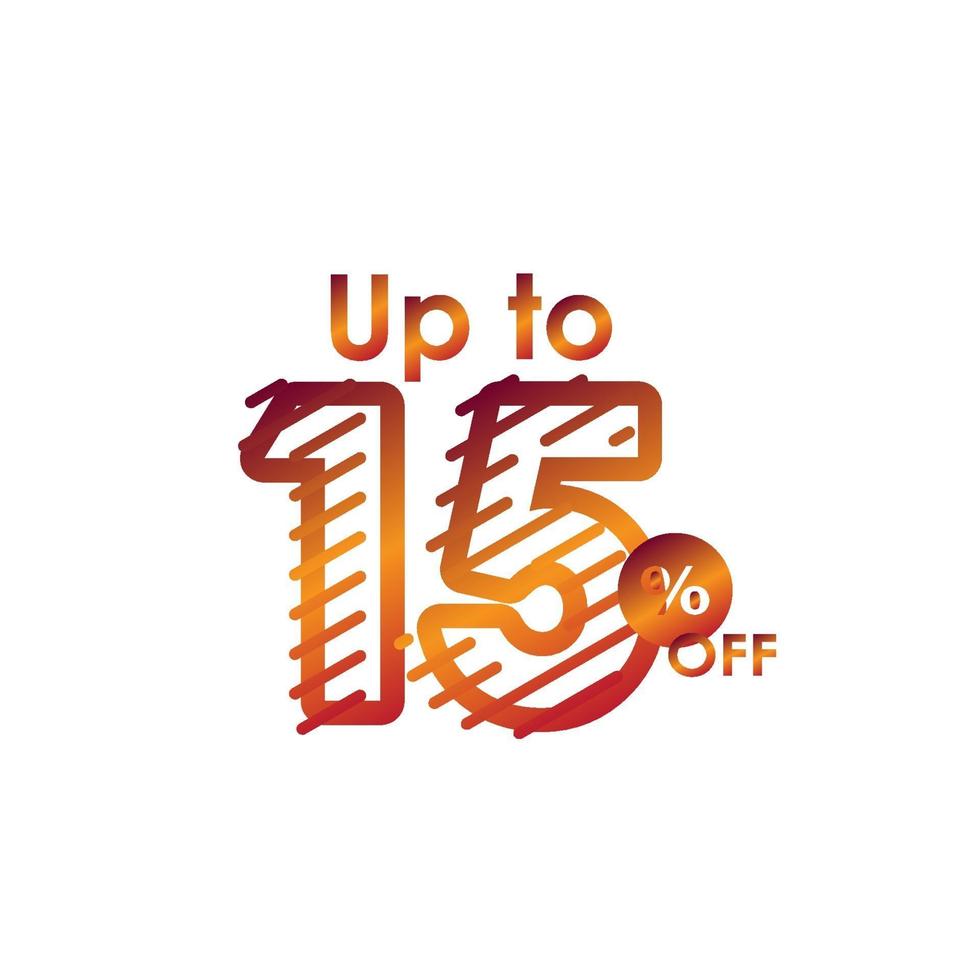 Discount up to 15 off Label Sale Line Gradient Logo Vector Template Design Illustration