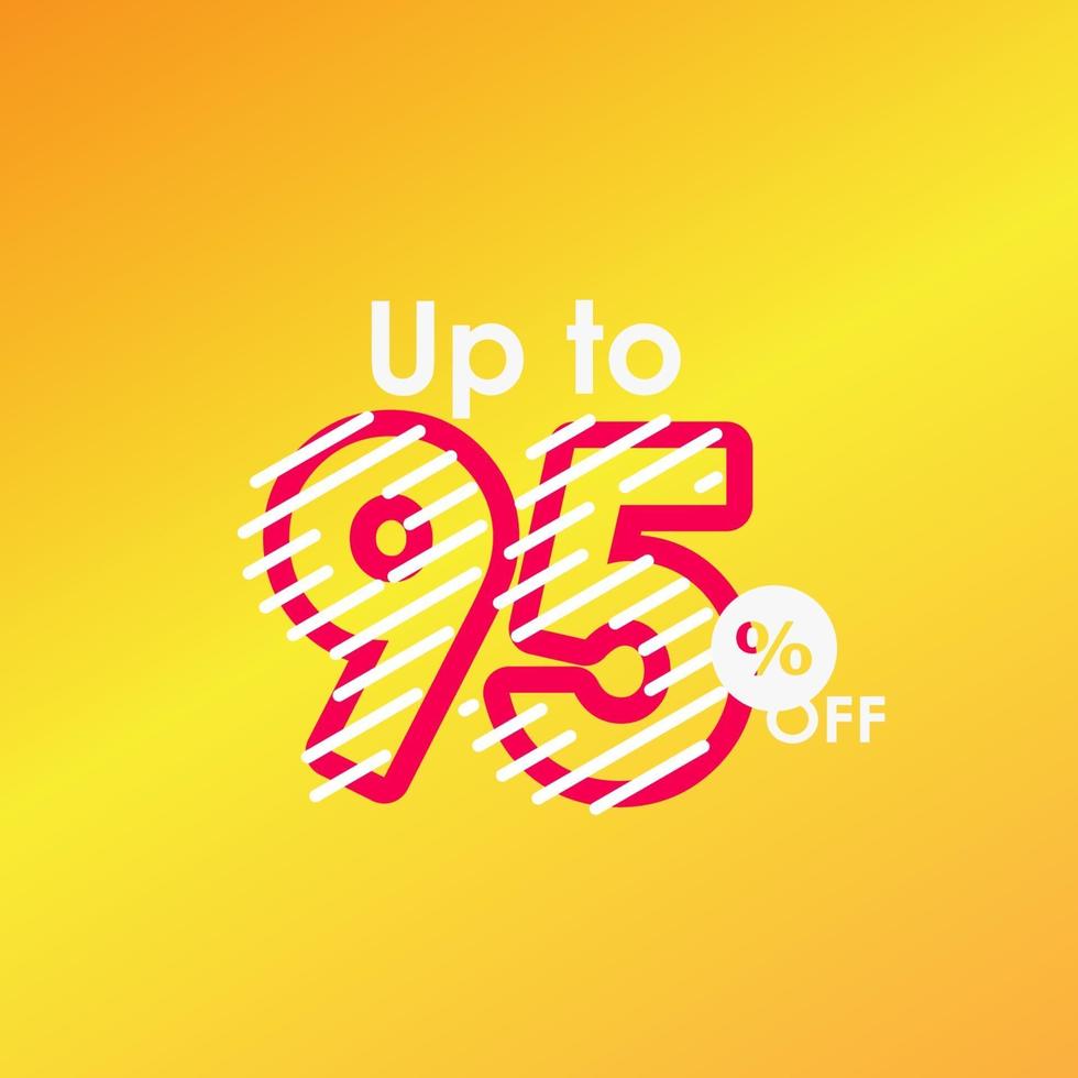 Discount up to 95 off Label Sale Line Logo Vector Template Design Illustration