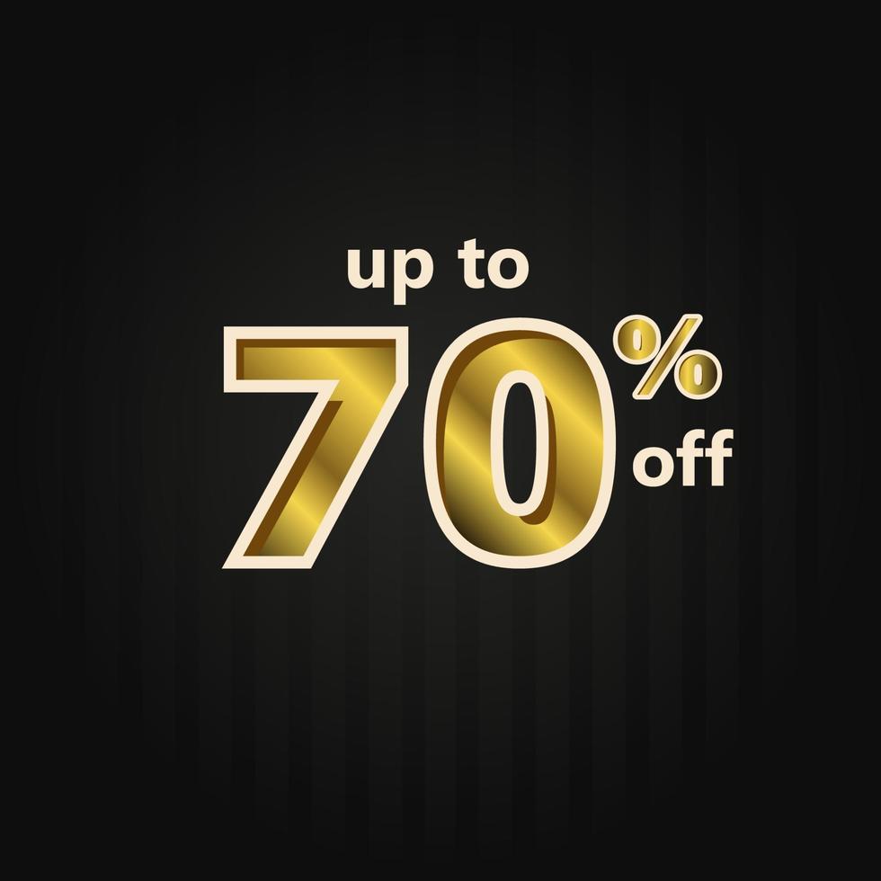 Discount up to 70 off Label Price Gold Vector Template Design Illustration