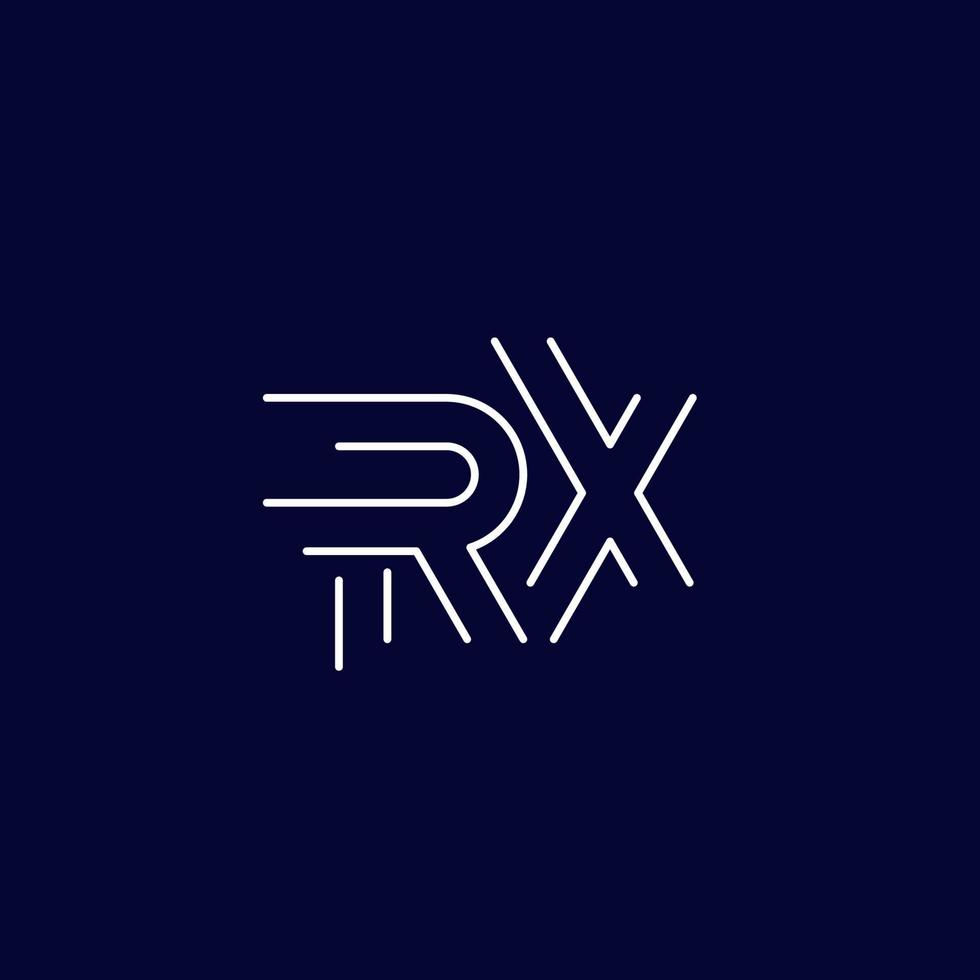 RX letters logo, line vector