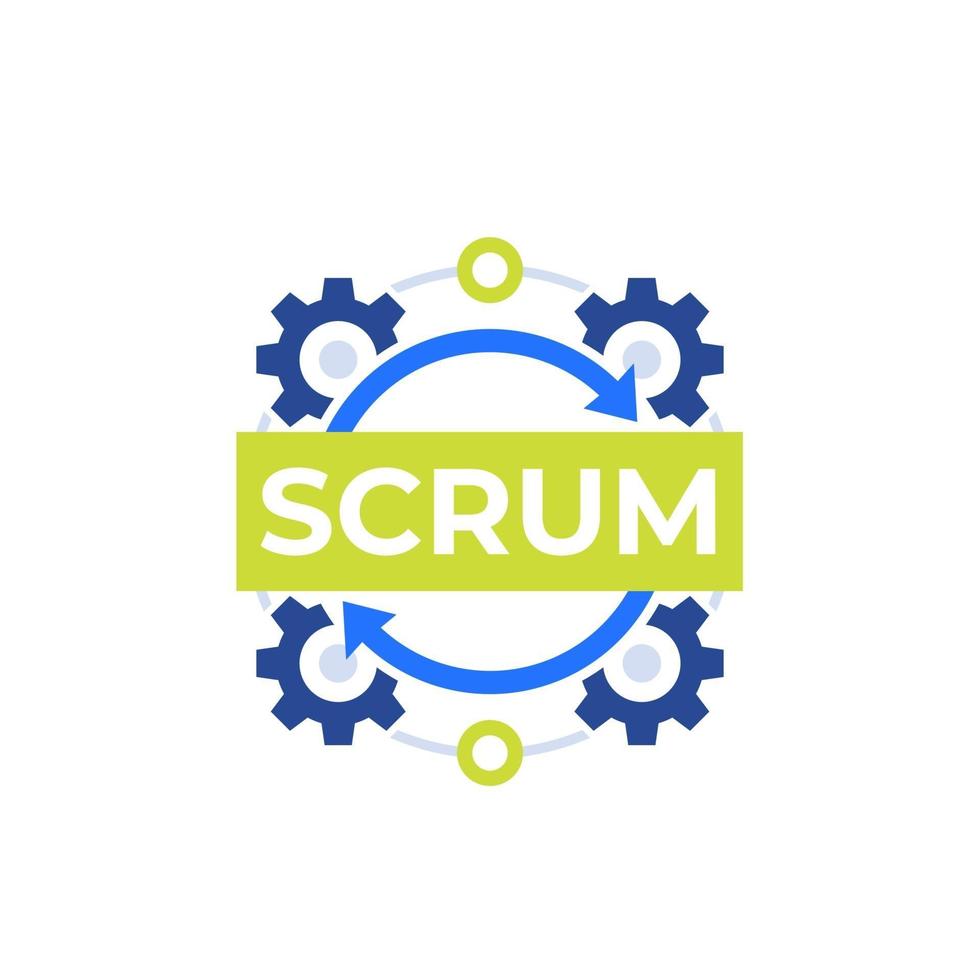 Scrum process development methodology vector icon