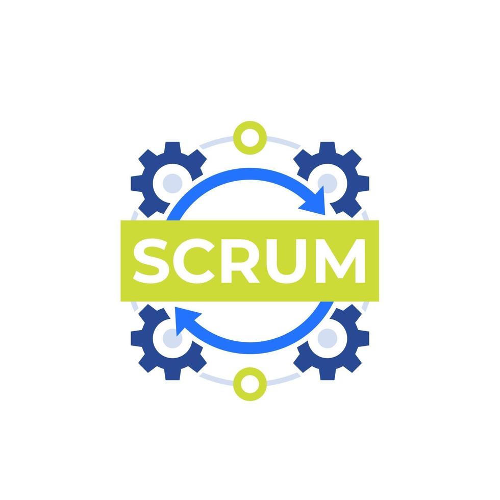 icono de vector de metodología de desarrollo de proceso scrum