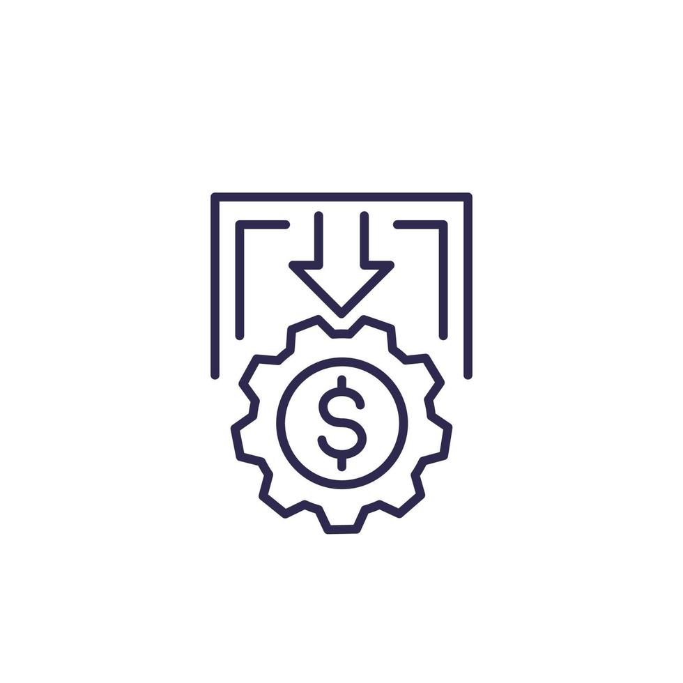 cost reduction or cutting line icon vector