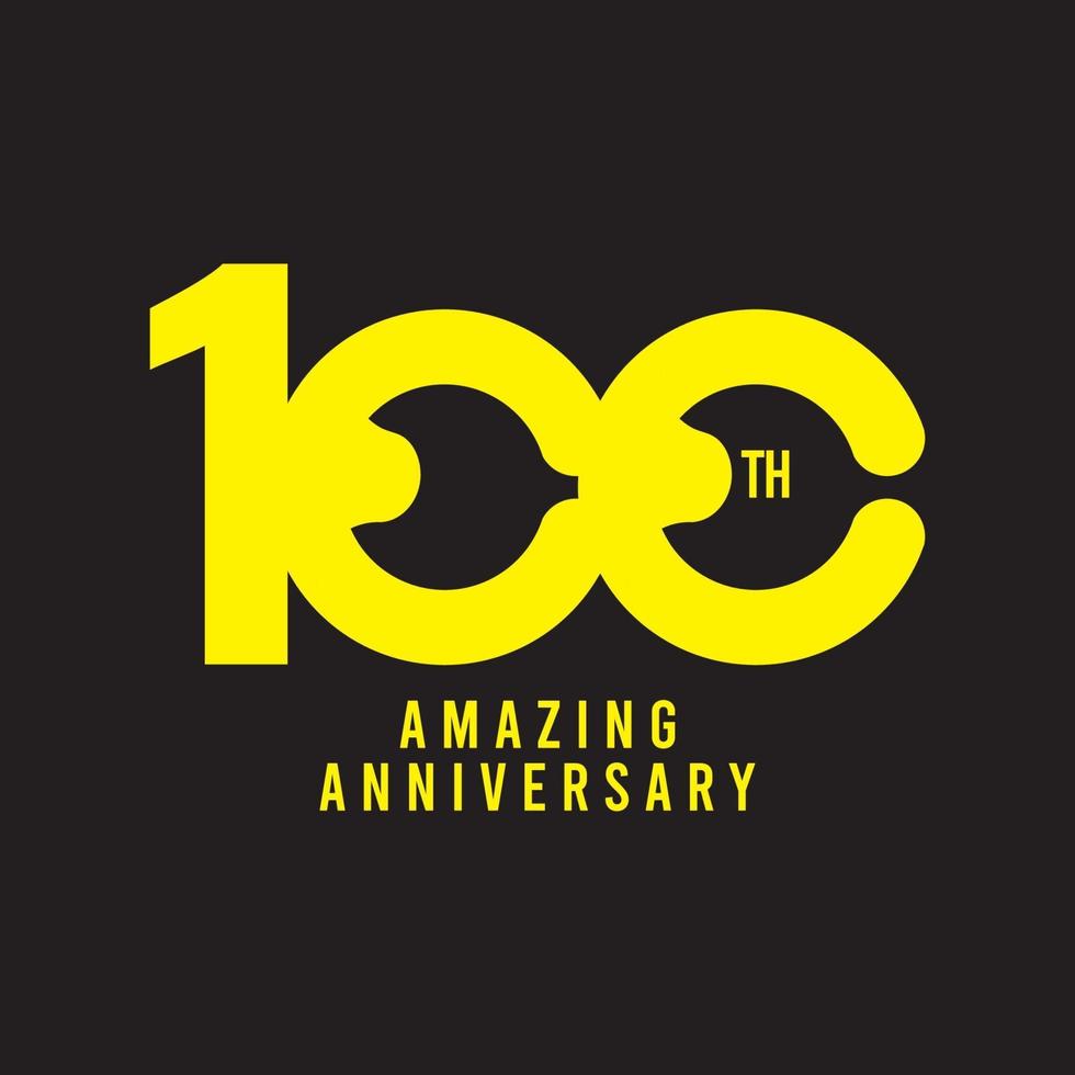 100 ° aniversario increíble celebración vector plantilla diseño ilustración logo icono