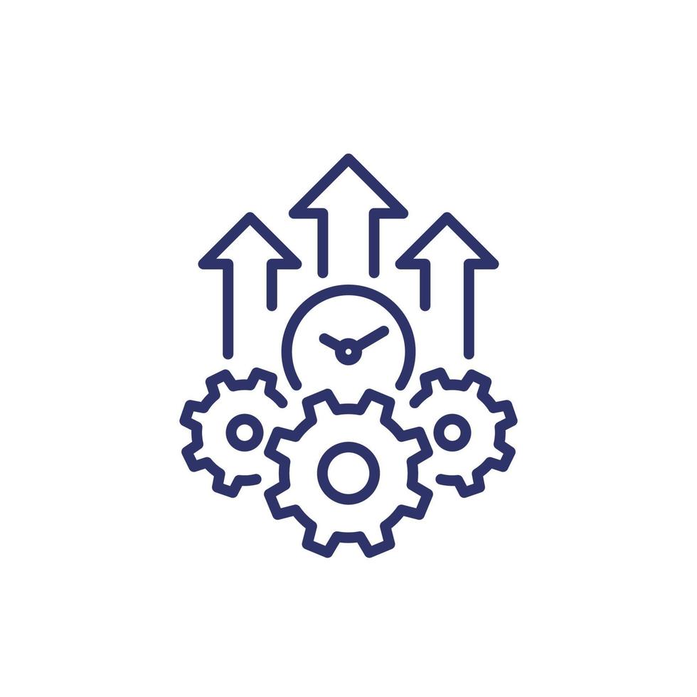 efficiency growth line icon on white vector