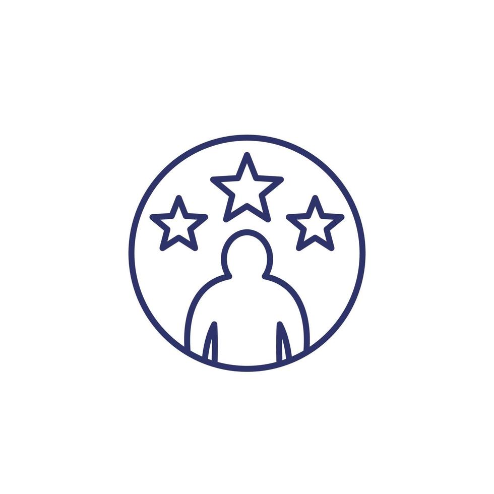 competence and skills line icon on white vector