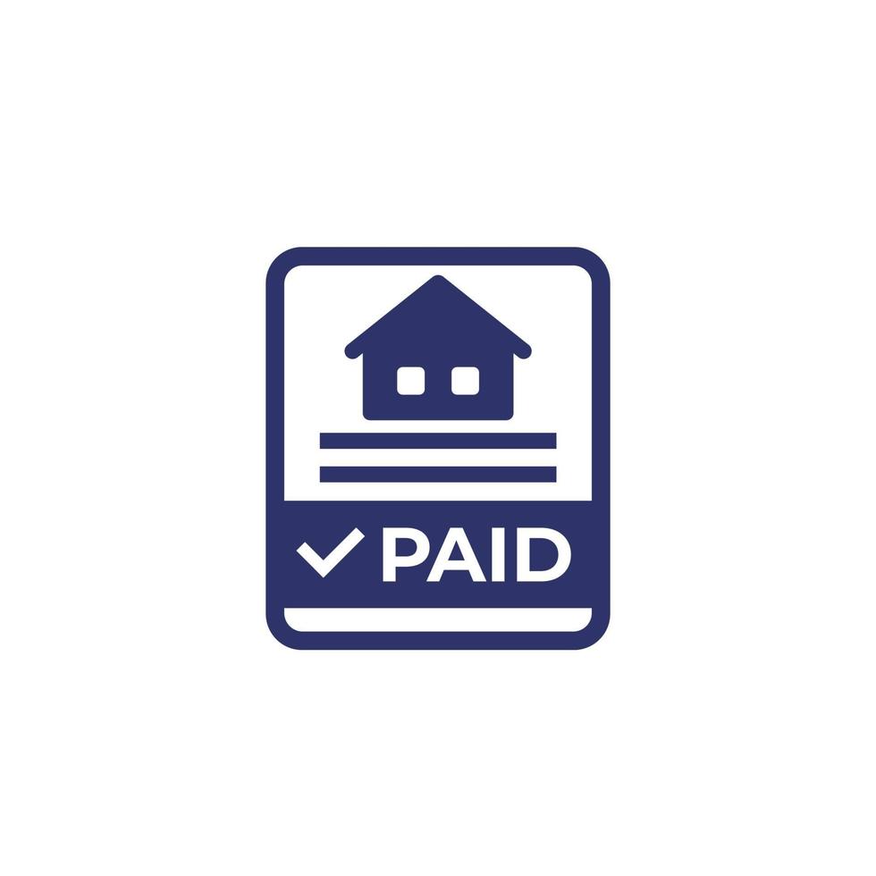 house loan paid icon on white vector