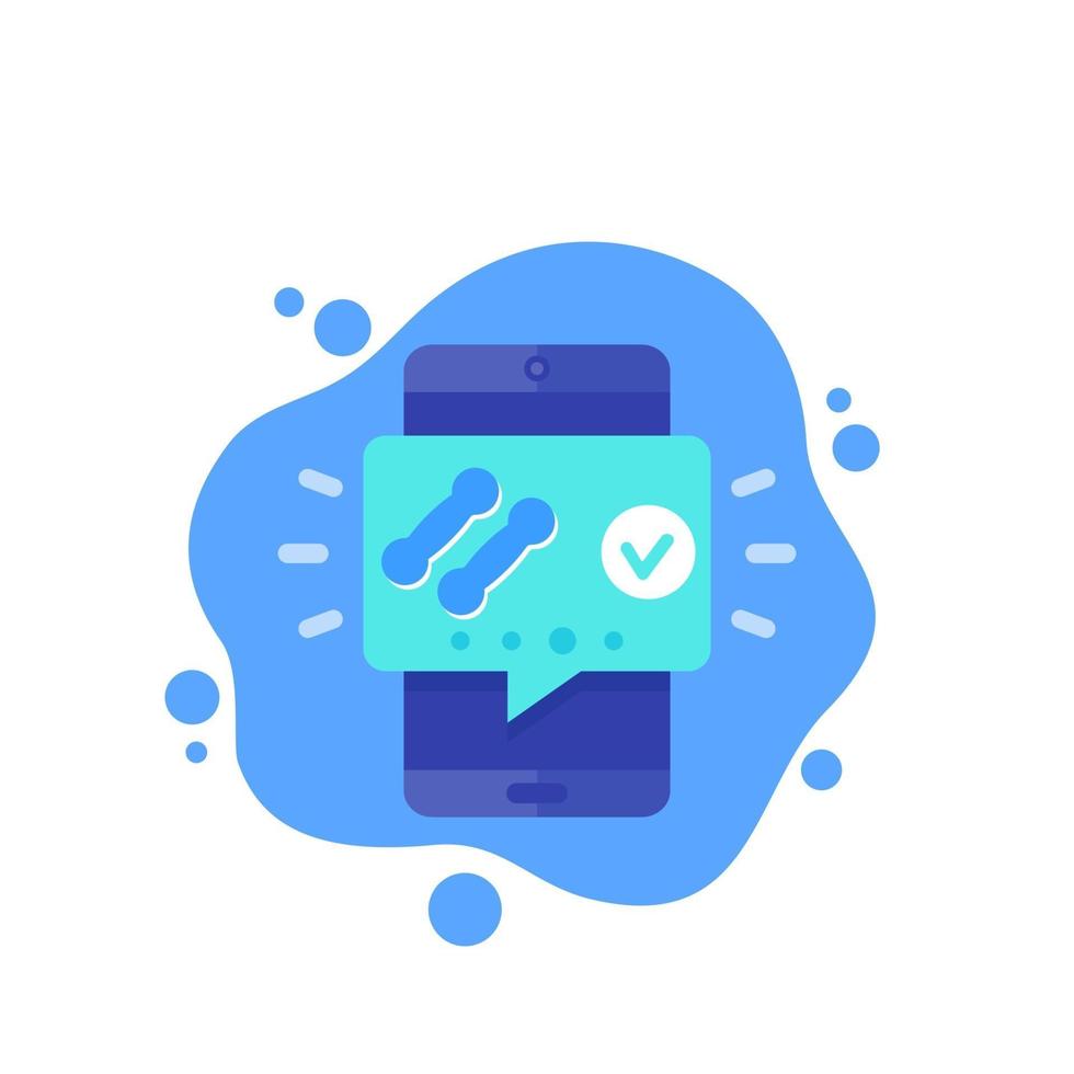 Fitness app notification, training tracker vector icon