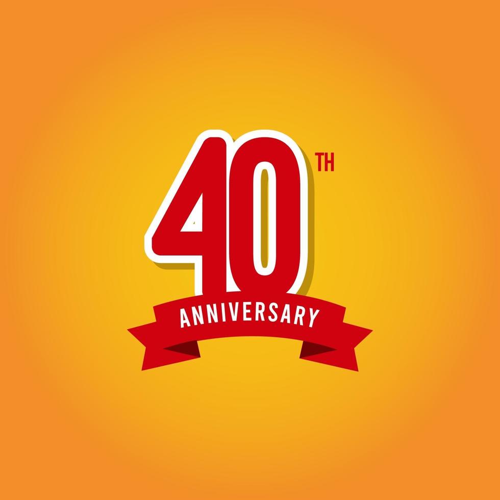 40 Years Anniversary Vector Template Design Illustration
