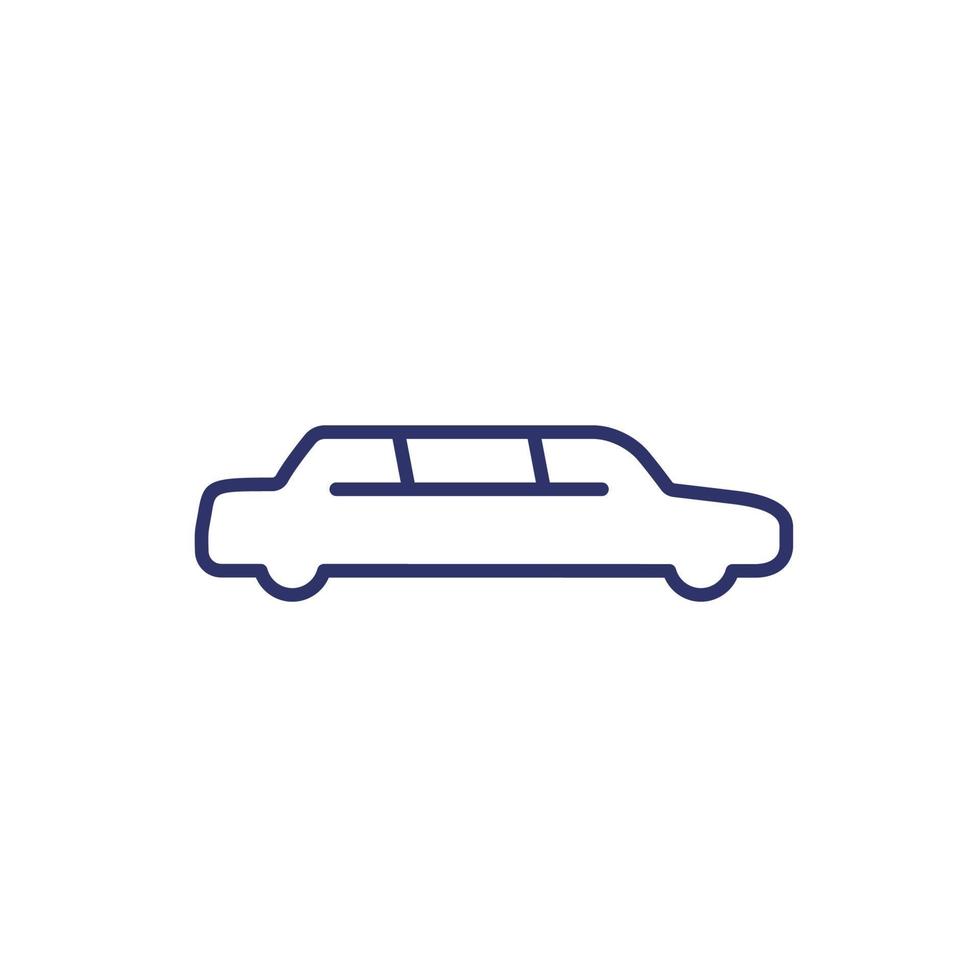 limo car, limousine line icon vector