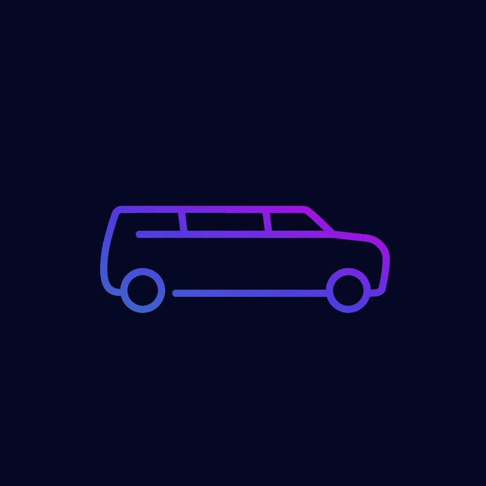 icono de línea de coche de limusina para web vector