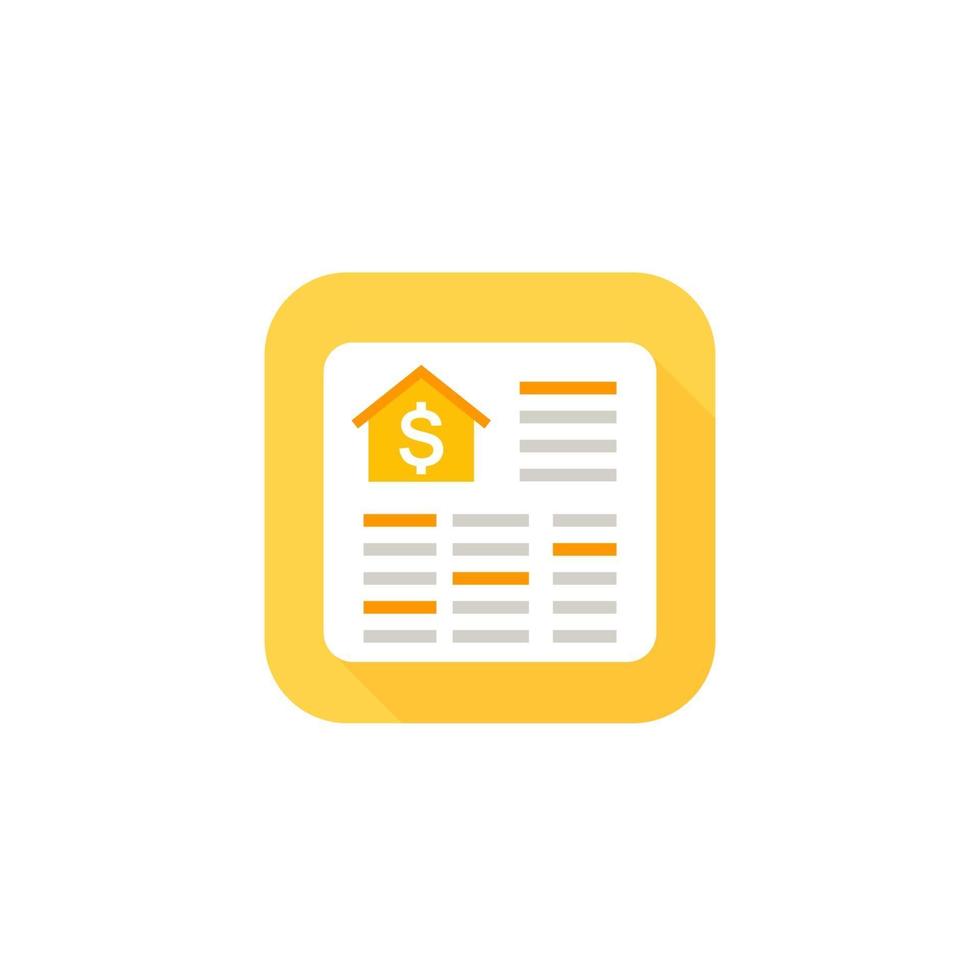 house payments icon with spreadsheet vector