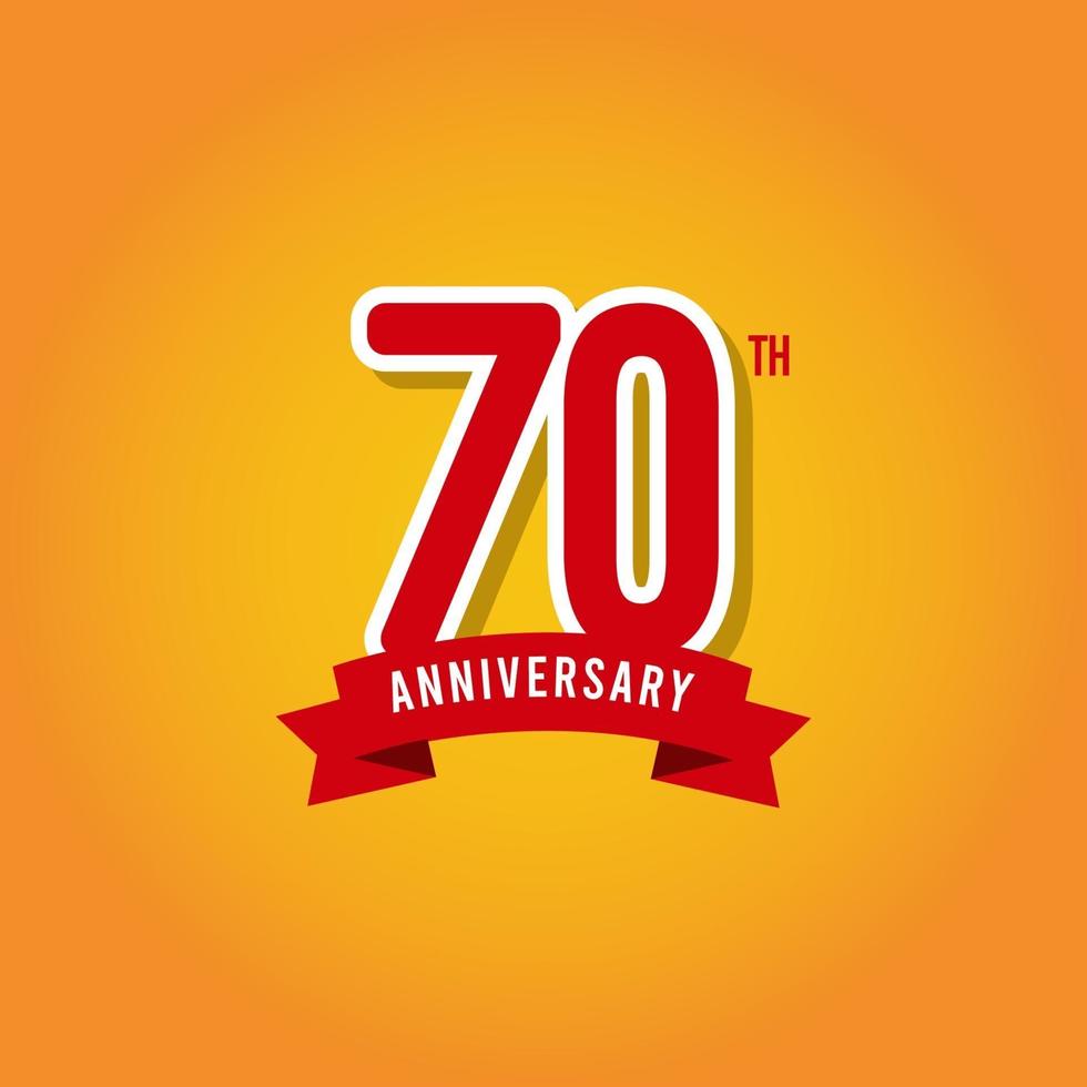 70 Years Anniversary Vector Template Design Illustration