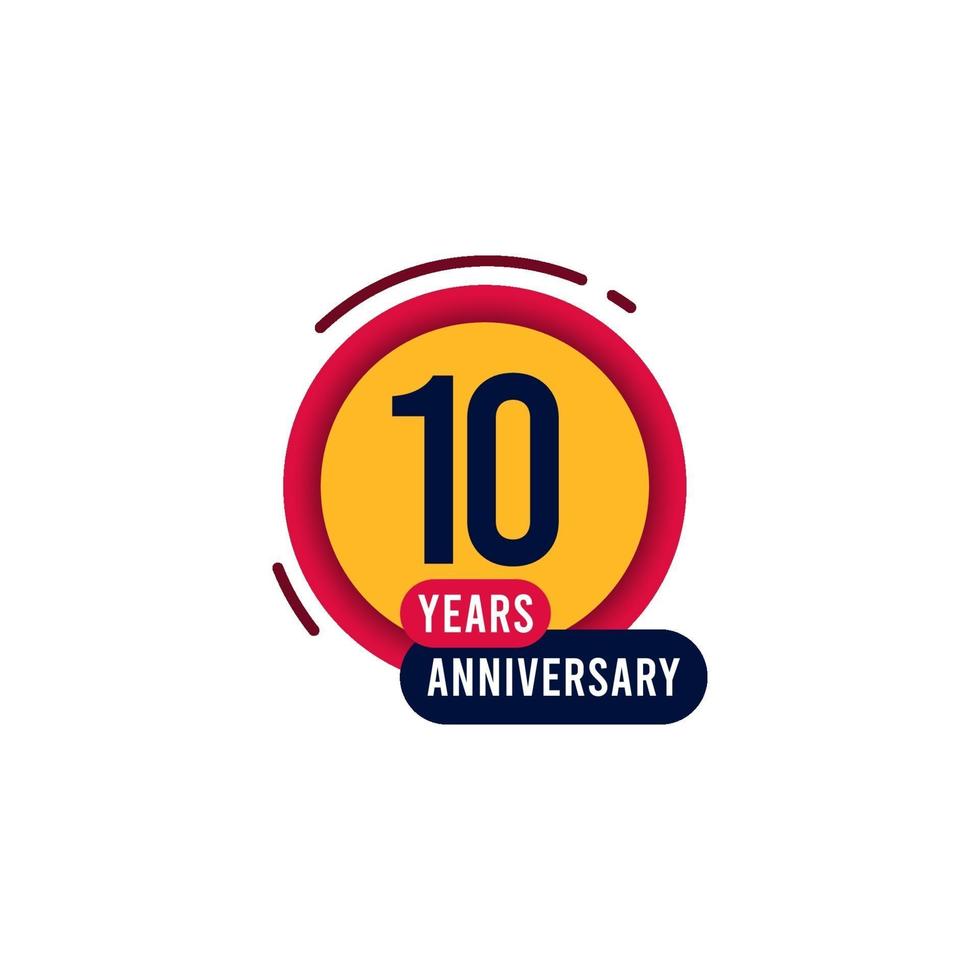 10 Years Anniversary orange yellow Vector Template Design Illustration