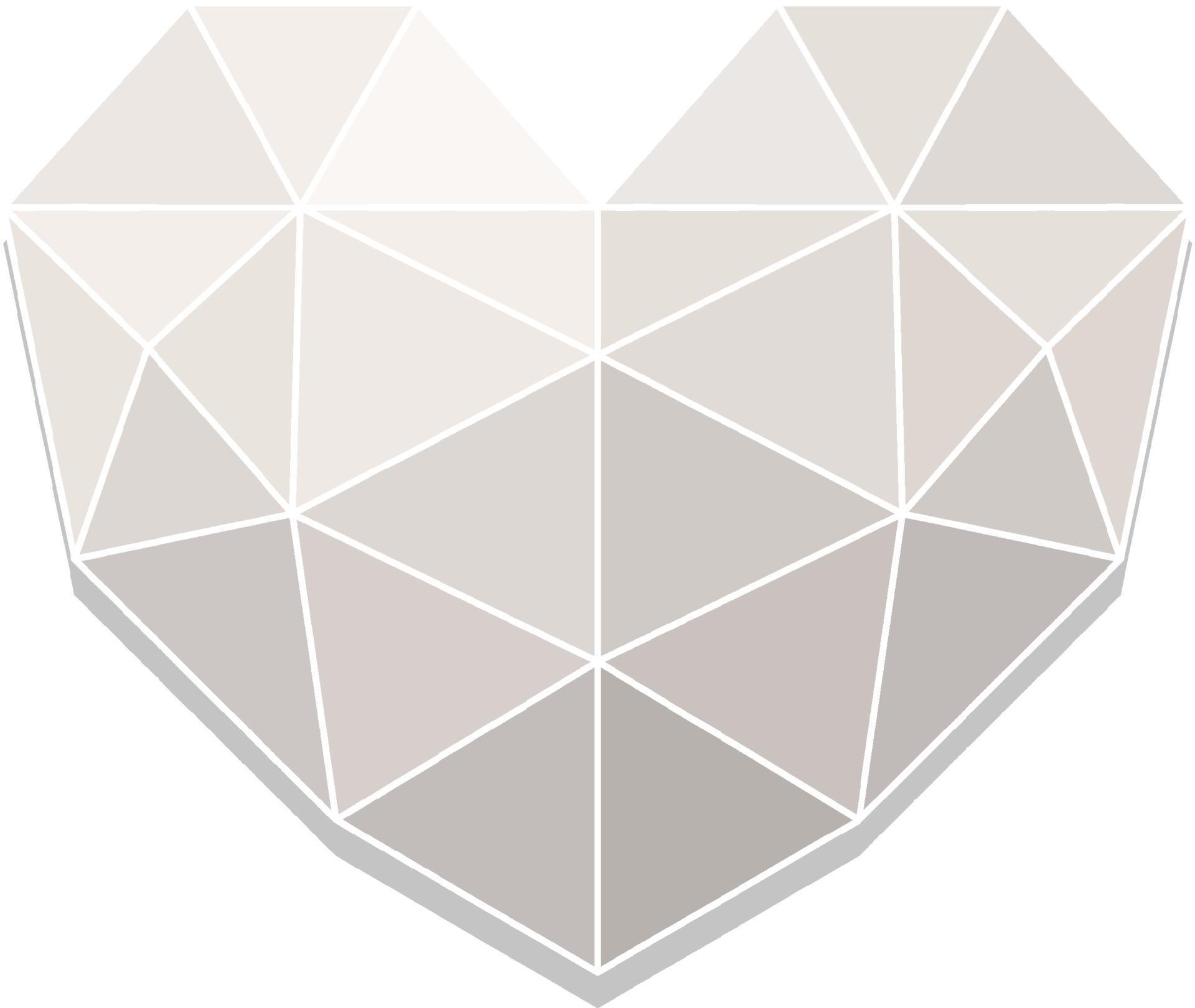 White geometric heart isolated 2119688 Vector Art at Vecteezy
