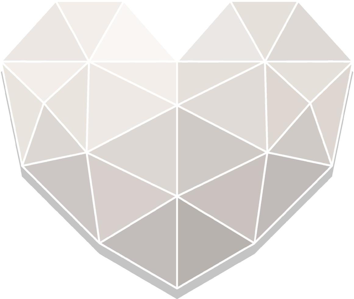 White geometric heart isolated vector