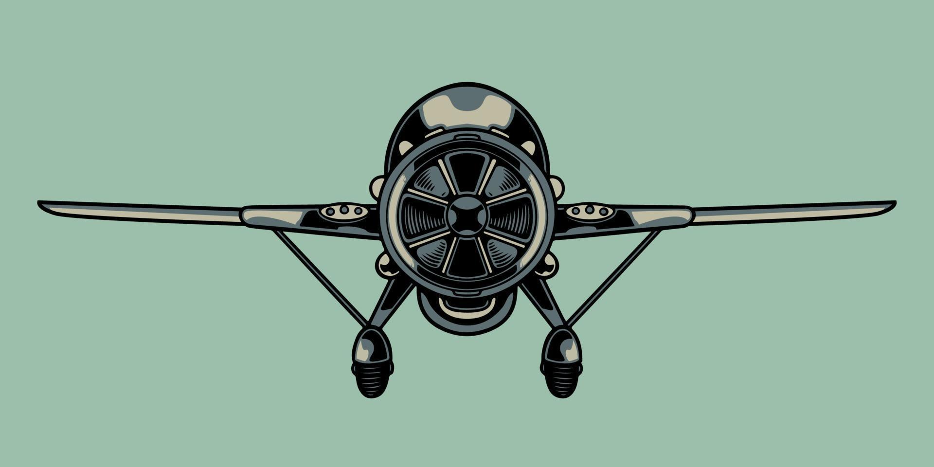 avión retro vintage. Ilustración de aviación esbozada a mano en estilo de grabado. insignias de avión antiguo, elementos de diseño. gráfico vectorial, cartel tipográfico, vintage, etiqueta, insignia, logotipo, icono o camiseta vector