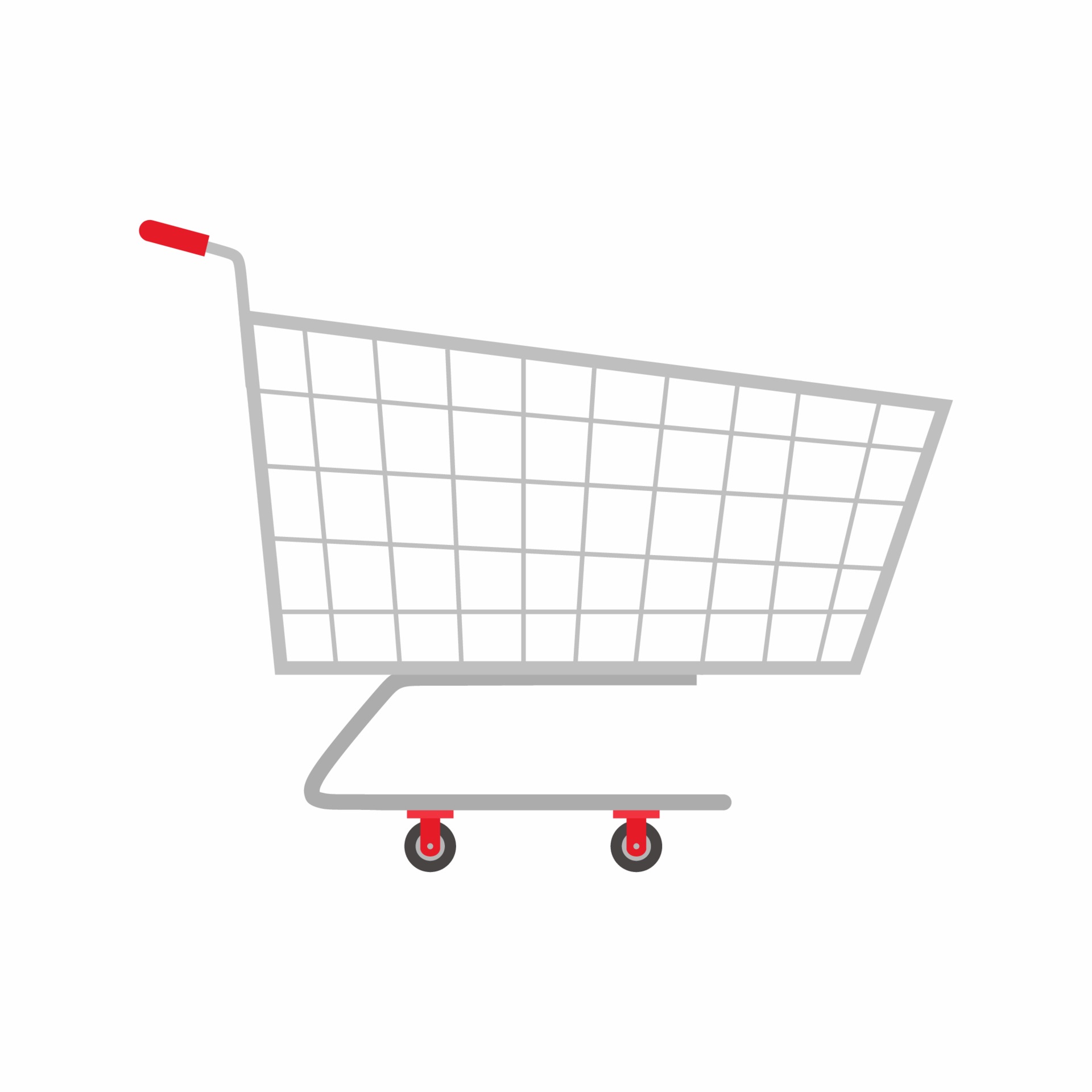 Trolly flat icons. An empty supermarket shopping cart vector illustration  isolated on white background. Basket for supermarket, trolley retail  metallic pushcart cartoon style. Grocery shop theme 2119800 Vector Art at  Vecteezy