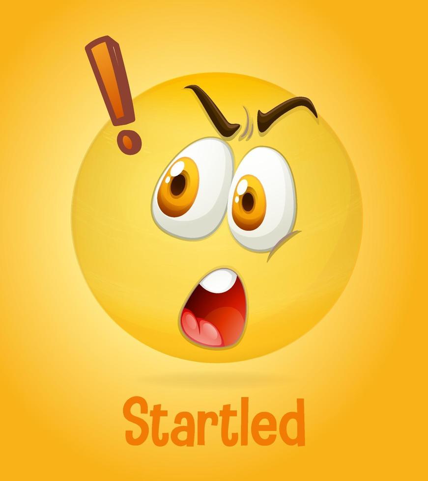 Startled facial expression on yellow background vector