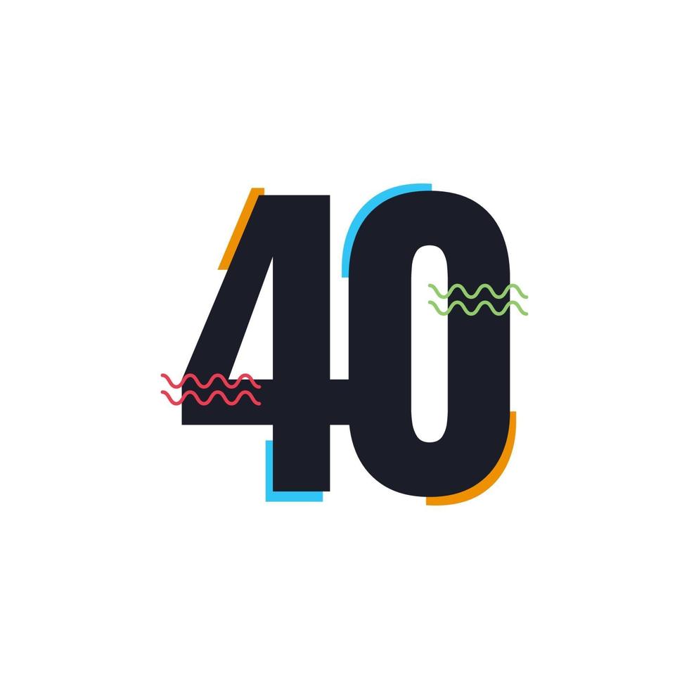 Icono de logotipo de ilustración de diseño de plantilla de vector de celebración de aniversario de 40 años