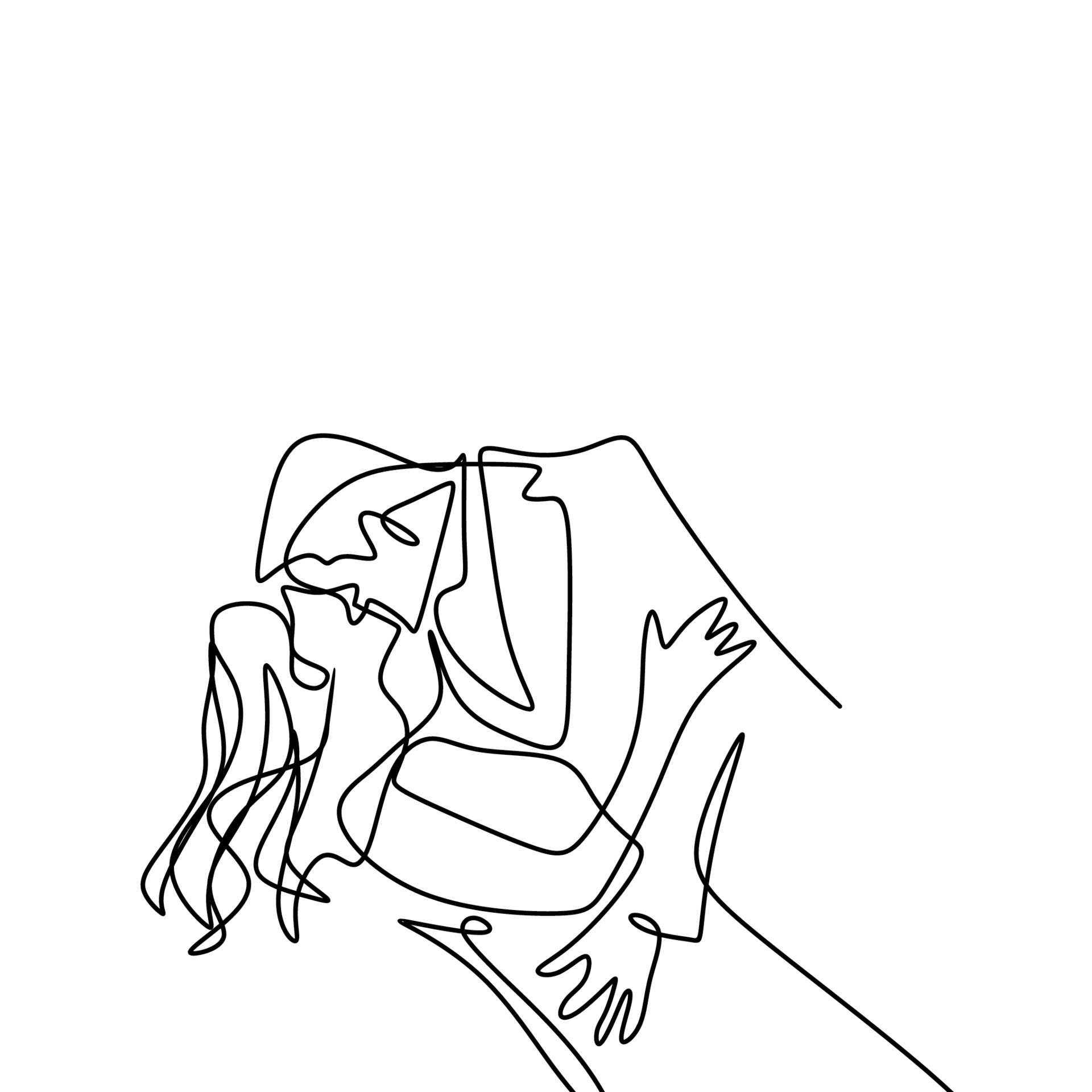 Single continuous line drawing romantic of male and female couple