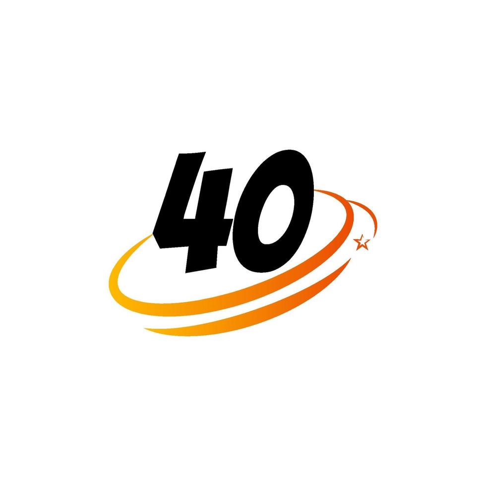 40 Years Anniversary Celebration Vector Template Design Illustration Logo Icon