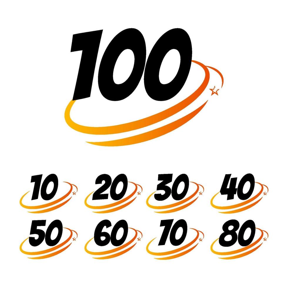 Icono de logotipo de ilustración de diseño de plantilla de vector de celebración de aniversario de 100 años