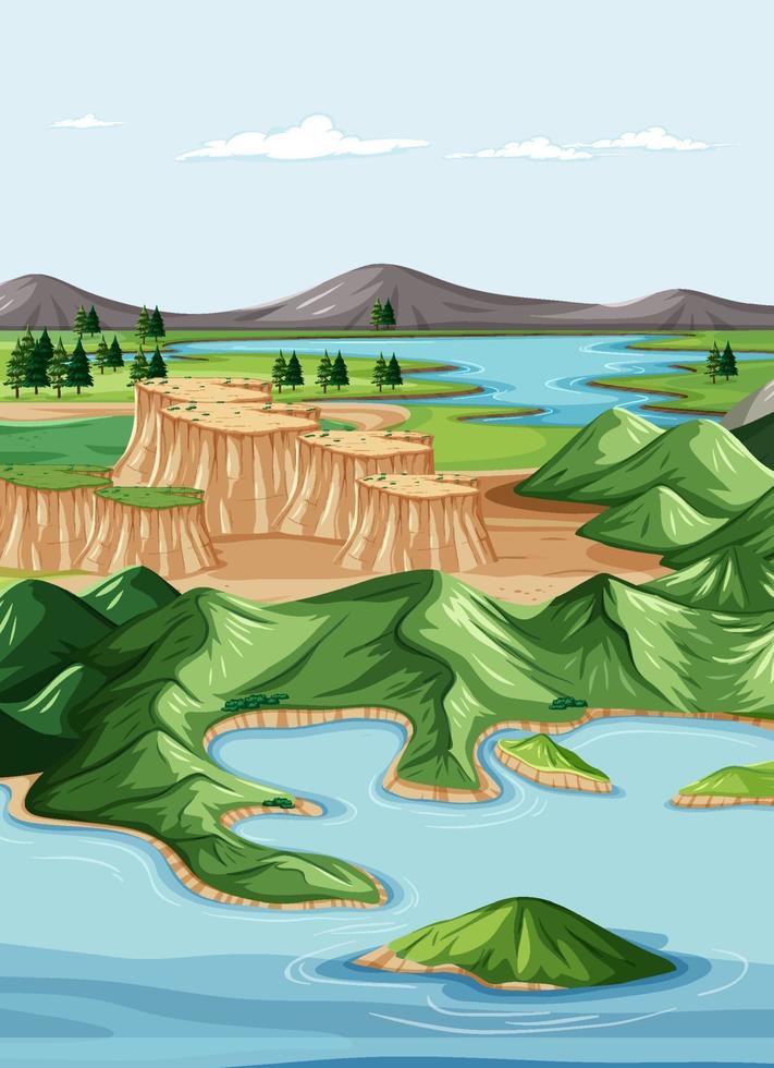 vector de paisaje geográfico de la naturaleza