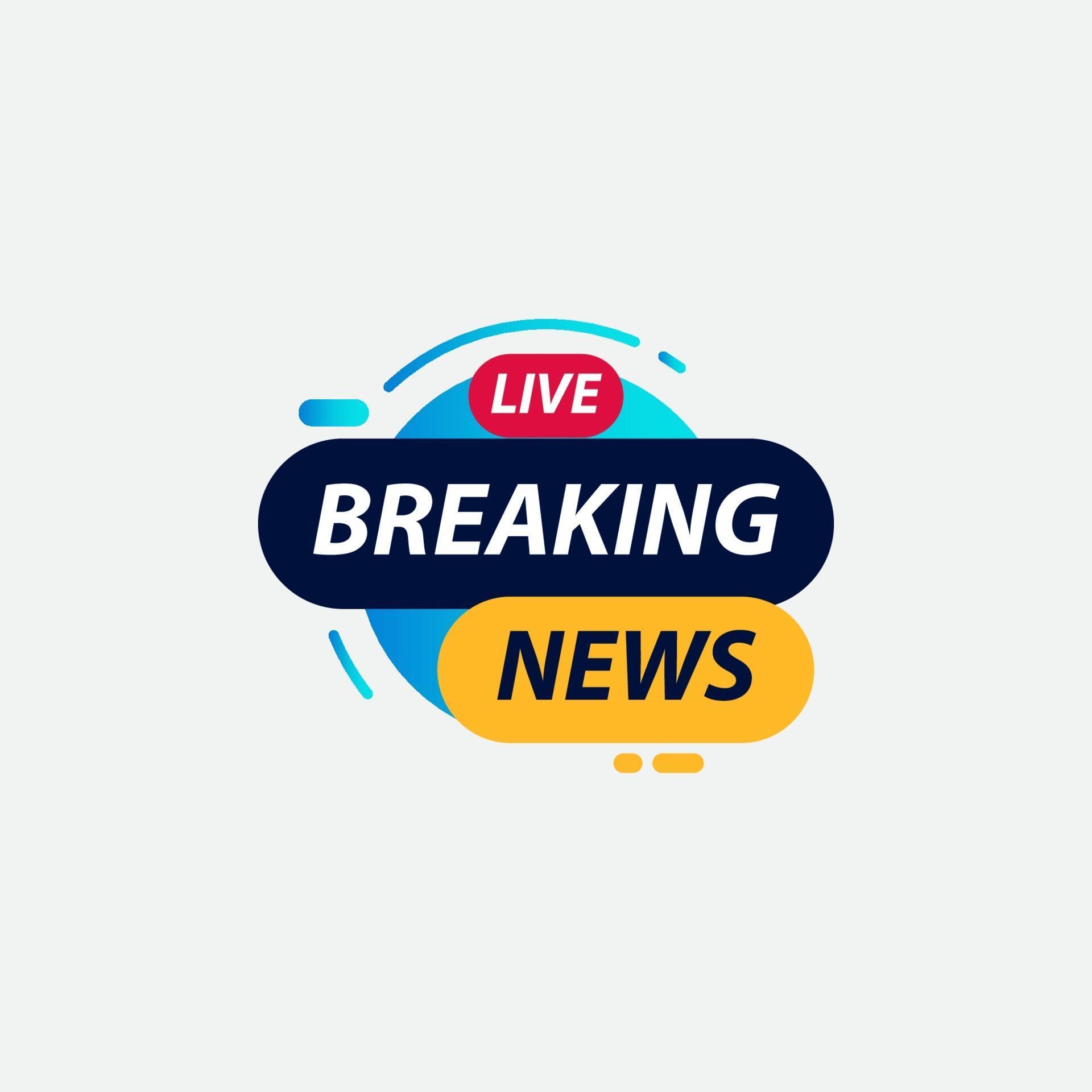 Breaking News Live TV Label Logo Vector Template Design Illustration 