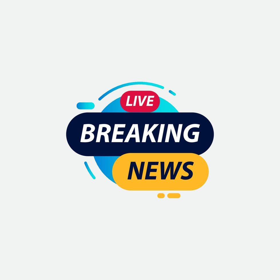 Breaking News Live TV Label Logo Vector Template Design Illustration